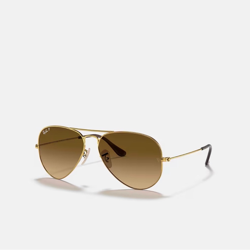Ray Ban Sunglasses RB3025 001/M2 Polarized Aviator Large Metal 58-14 - Gold Brwn
